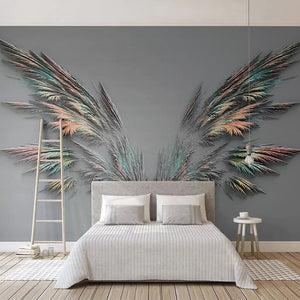 Custom Wallpaper Mural Fashion 3D Embossed Feather Wings Abstract Art Wall Painting Living Room TV Background Photo Wall Paper