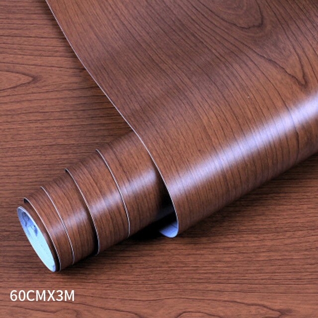 PVC wood grain wallpaper for Kitchen Films reconditioned clothes closet closet door furniture for home office Decor Wall Sticker