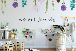 beibehang Custom fashion hand-painted watercolor cute cat dog animal pet children's room background papel de parede 3d wallpaper