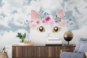 beibehang Custom fashion hand-painted watercolor cute cat dog animal pet children's room background papel de parede 3d wallpaper